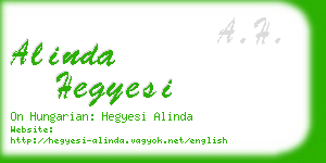 alinda hegyesi business card